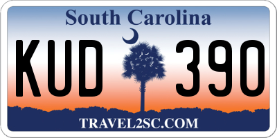 SC license plate KUD390