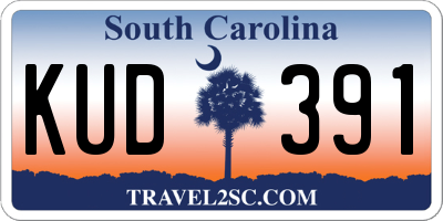 SC license plate KUD391