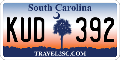 SC license plate KUD392