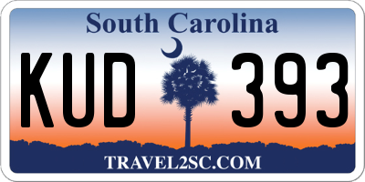 SC license plate KUD393