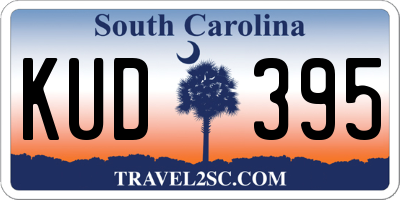 SC license plate KUD395