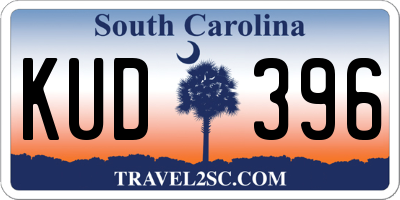 SC license plate KUD396