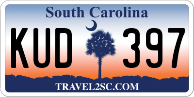 SC license plate KUD397
