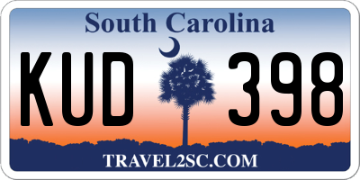 SC license plate KUD398