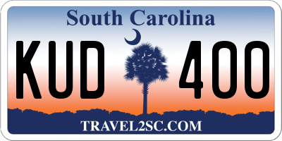 SC license plate KUD400