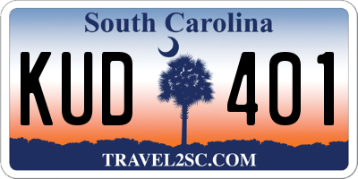 SC license plate KUD401