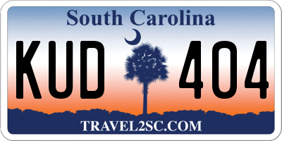SC license plate KUD404