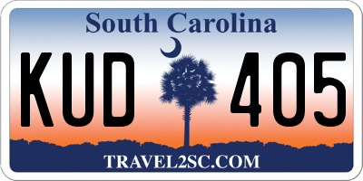 SC license plate KUD405