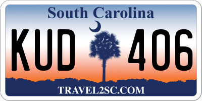 SC license plate KUD406
