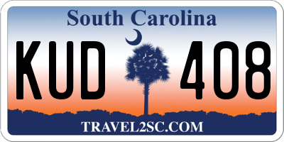 SC license plate KUD408