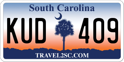 SC license plate KUD409