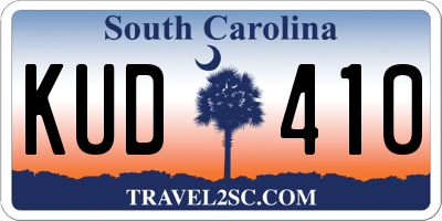 SC license plate KUD410