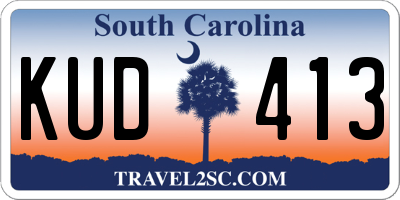 SC license plate KUD413