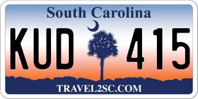 SC license plate KUD415