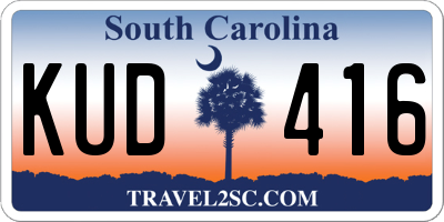 SC license plate KUD416