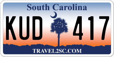 SC license plate KUD417