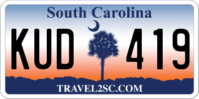 SC license plate KUD419