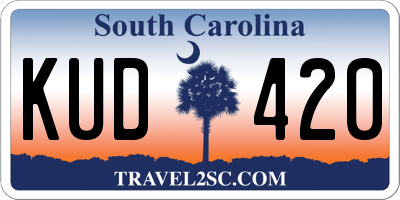 SC license plate KUD420