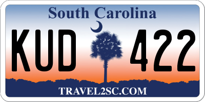 SC license plate KUD422