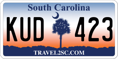 SC license plate KUD423