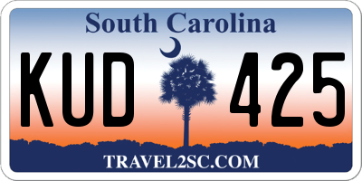 SC license plate KUD425