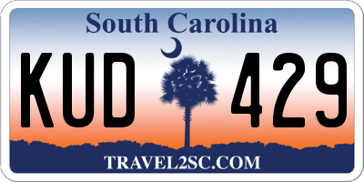 SC license plate KUD429
