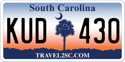 SC license plate KUD430