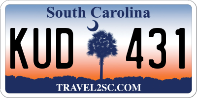 SC license plate KUD431