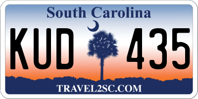 SC license plate KUD435