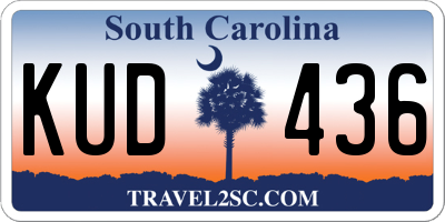 SC license plate KUD436