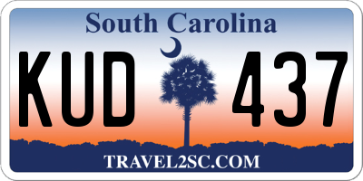 SC license plate KUD437