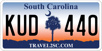 SC license plate KUD440