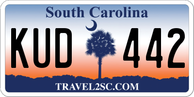 SC license plate KUD442