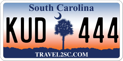 SC license plate KUD444