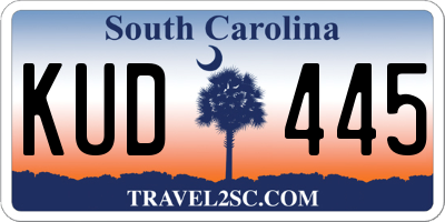 SC license plate KUD445