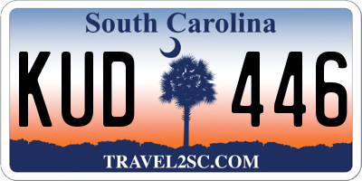 SC license plate KUD446