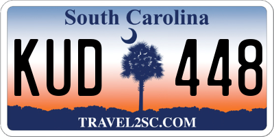 SC license plate KUD448
