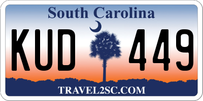 SC license plate KUD449
