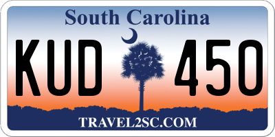 SC license plate KUD450