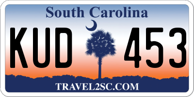 SC license plate KUD453