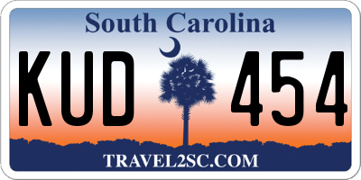 SC license plate KUD454