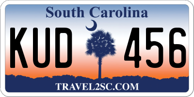 SC license plate KUD456