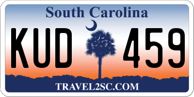 SC license plate KUD459