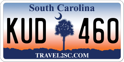 SC license plate KUD460