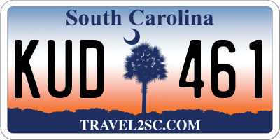 SC license plate KUD461