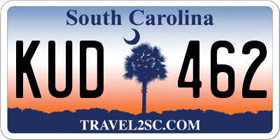 SC license plate KUD462