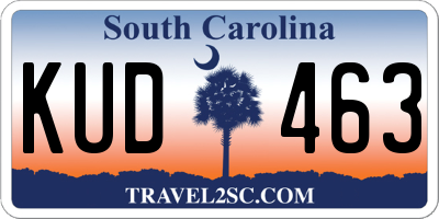 SC license plate KUD463