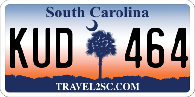 SC license plate KUD464