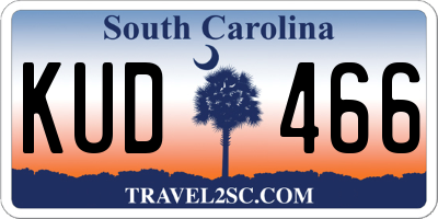 SC license plate KUD466