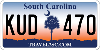 SC license plate KUD470